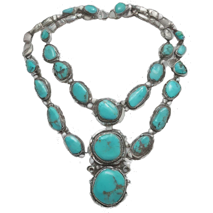 Western silver turquoise necklace  emoji