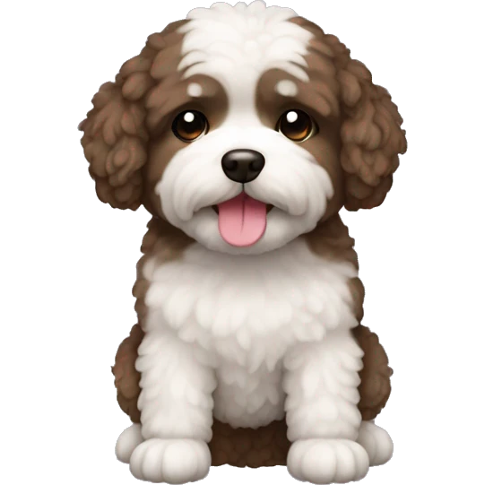 Poochon dog dark brown  emoji