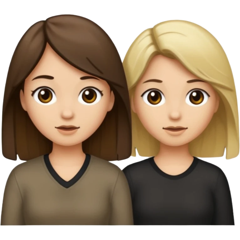 bestiess one with dark brown hair and one with dirty blonde hair emoji