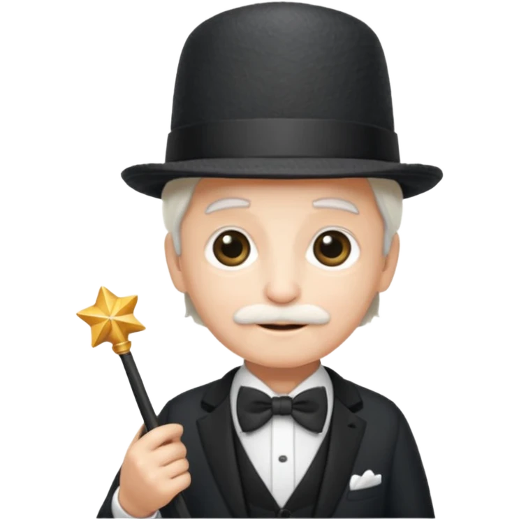 67 kid with a bowtie, a fancy hat and a wand emoji