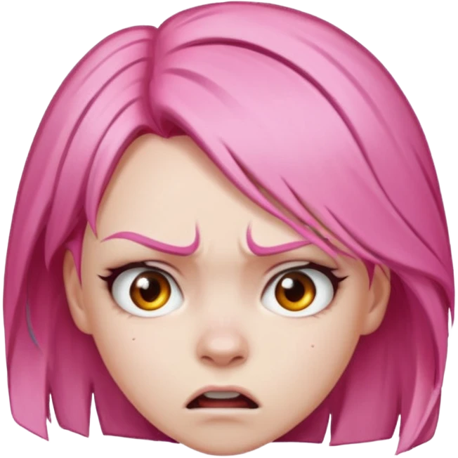 ragazza capelli rosa arrabbiata emoji
