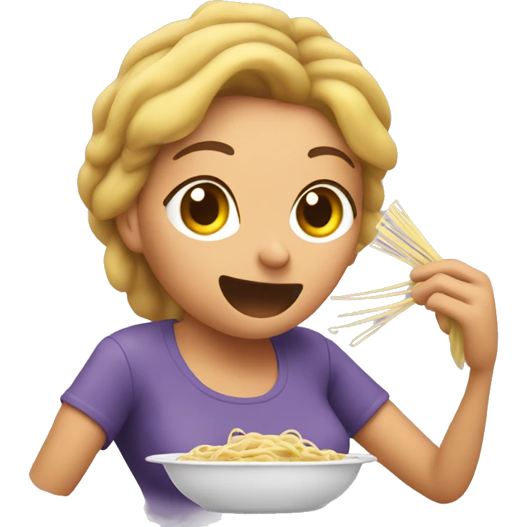 Mom eating spaghetti  emoji