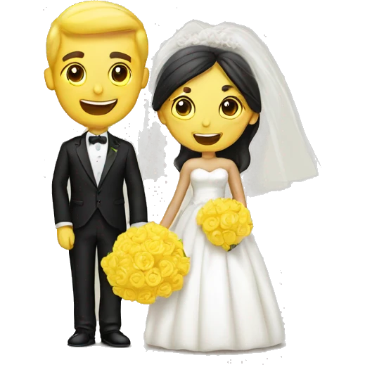 bride and groom yellow emoji