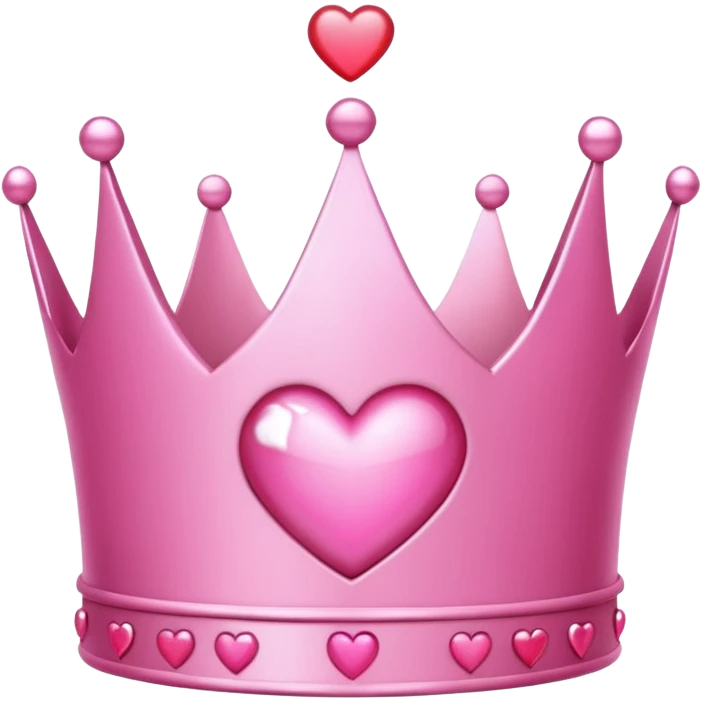 Crown little pink with heart emoji