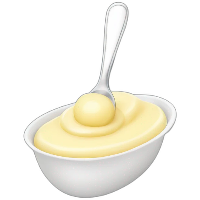 a spoon with mayonnaise emoji
