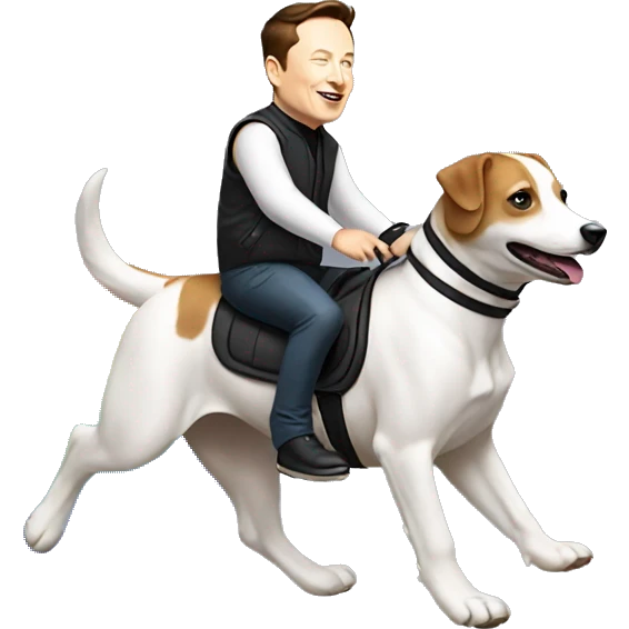 elon musk riding arainbow dog  emoji