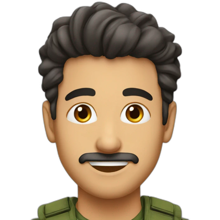 شخص لون شعره اسود و فيه دجن متوسط emoji