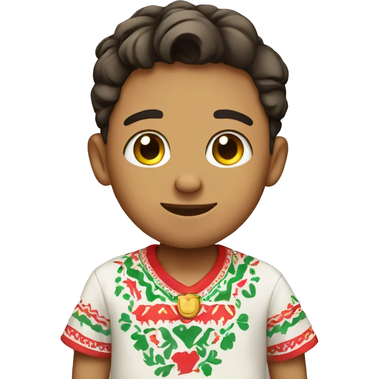 A cute boy wearing a cute mexican shirt emoji