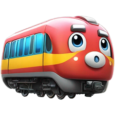 Electric Train with Kirby eye style  emoji