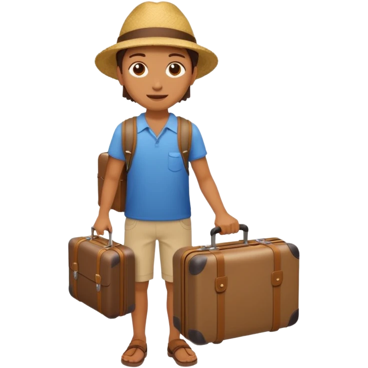 realistic tourist with a suitcase emoji