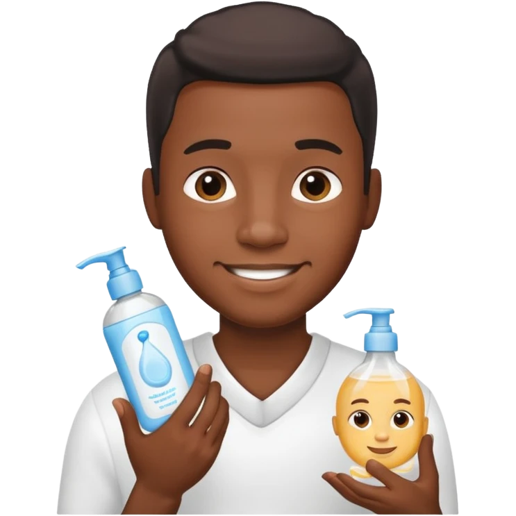 Baby oil and lotion black man emoji