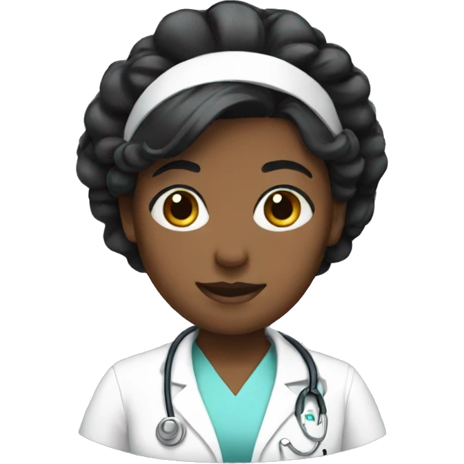 nurse black hair emoji