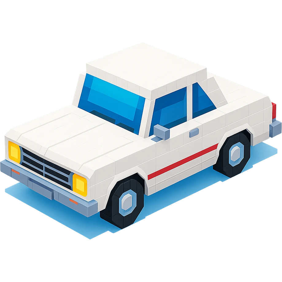 1964 Chevrolet Chevelle Malibu, white, inspired by Pulp Fiction, isometric view emoji