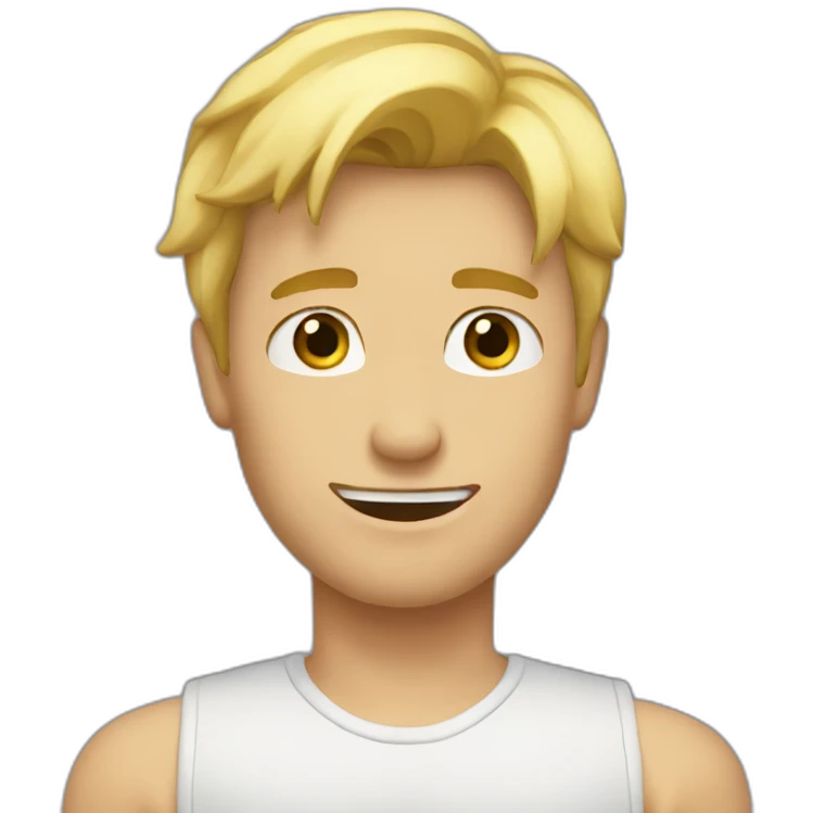 blond guy saying GG emoji