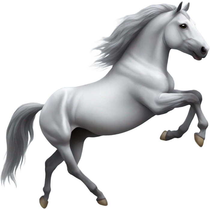 Horse jump show jumping grey horse emoji
