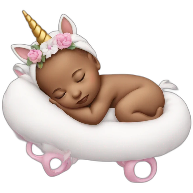 Sleeping Newborn with unicorn headband emoji