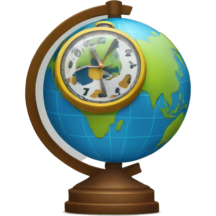Globe with watch emoji