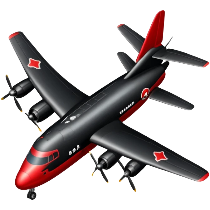 Bomber plane black and red emoji