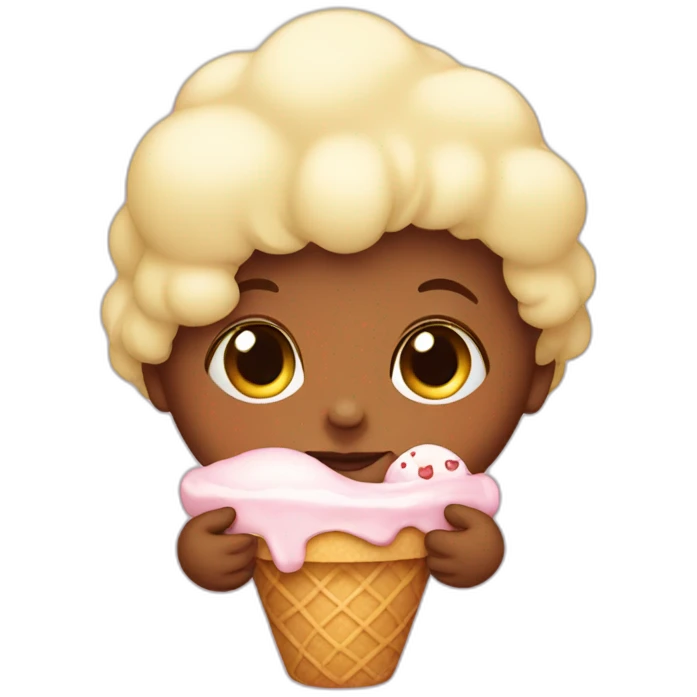 Baby holding a ice cream emoji