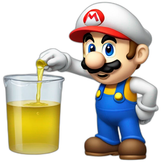Mario producing urine emoji