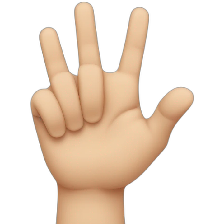 left hand with pointer finger pointing up and thumb pointing right and all other fingers down, doing an L shape emoji