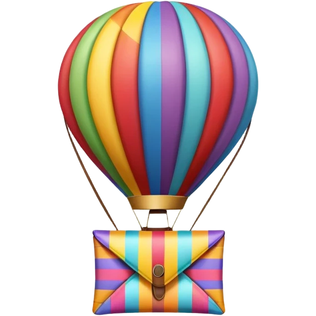 Hot air balloon with striped envelope emoji