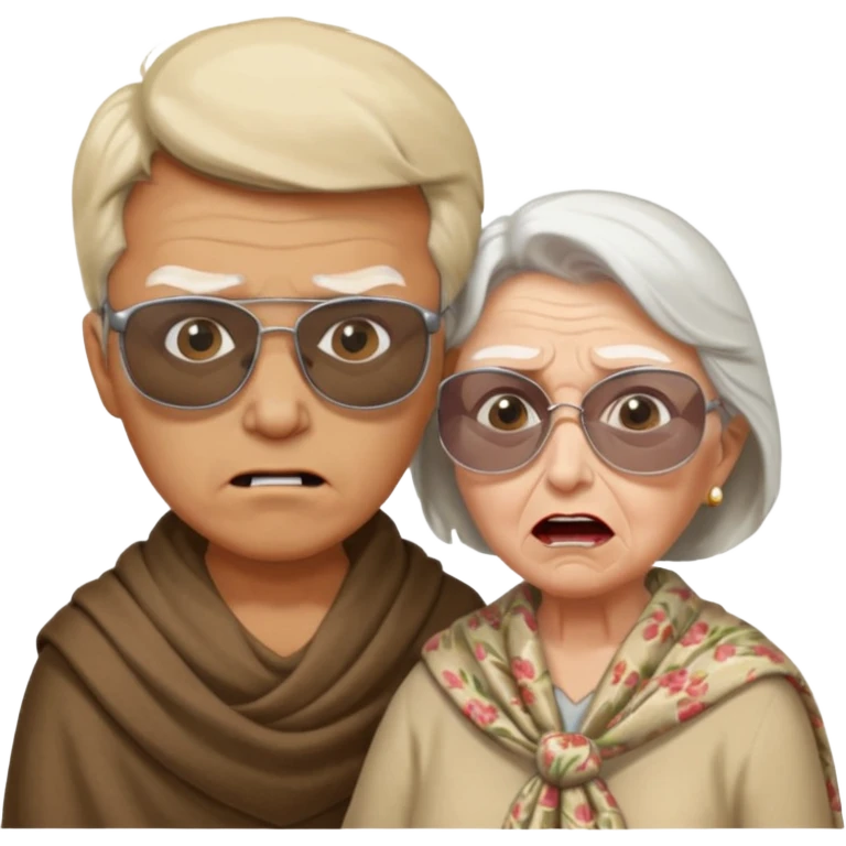 Someone hitting an old lady emoji