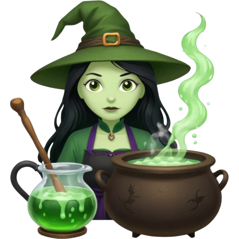 green witch cooking potion emoji
