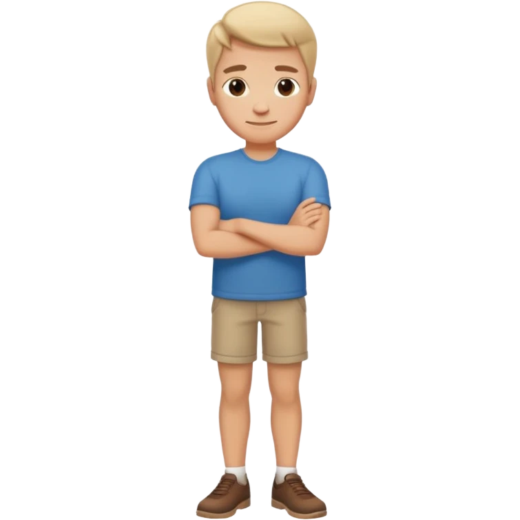 smirking emoji with arms folded and legs awkwardly standing emoji