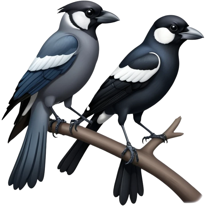 Jackdaw and magpie emoji