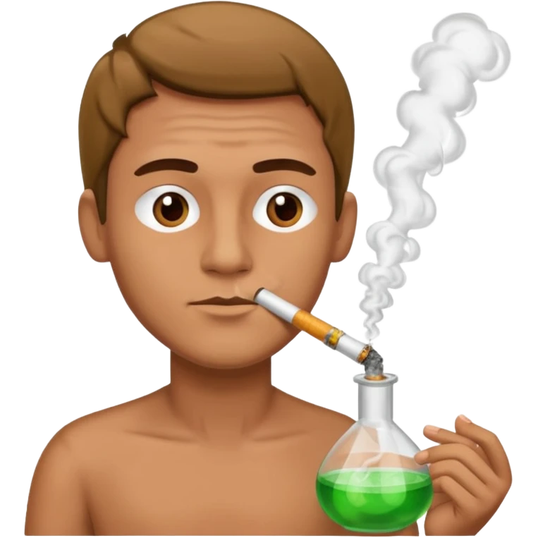 Man smoking from pong emoji