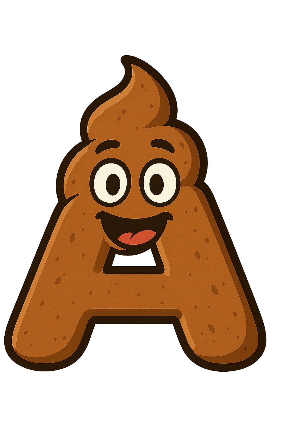lettera "A" a forma di cacca emoji