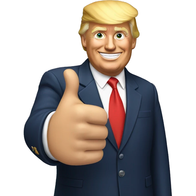 Donald Trump with thumbs up emoji