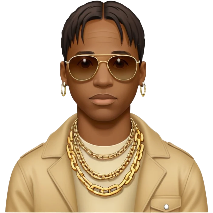 Travis Scott emoji with sunglasses and chain emoji