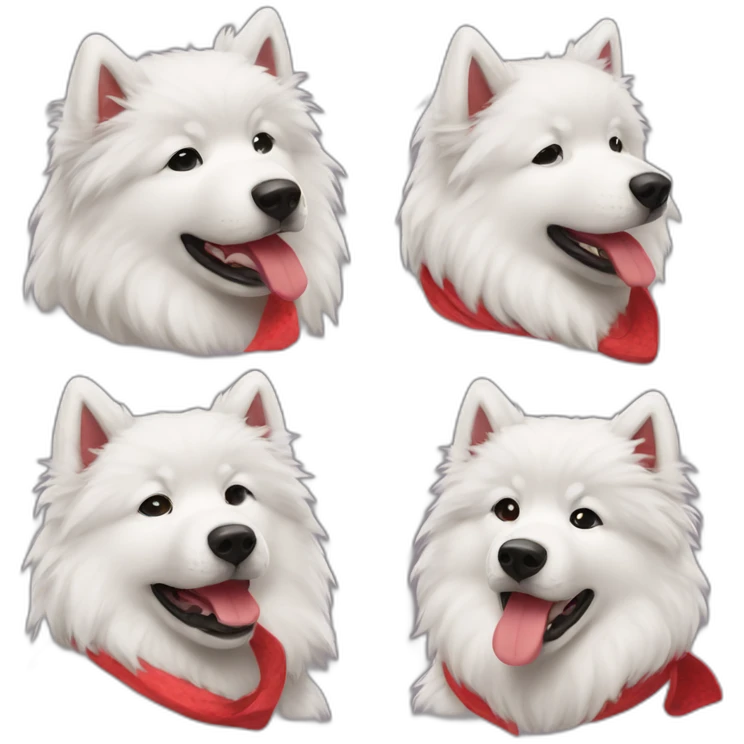 Samoyede wearing a red bandana emoji