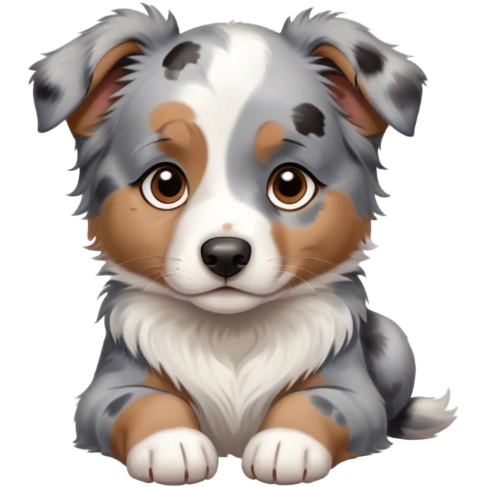 Australian shepherd blue Merle puppy sleepy emoji