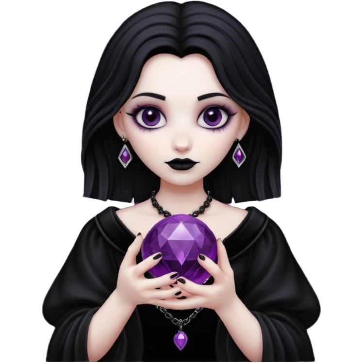 goth heart with a dark crystal ball emoji