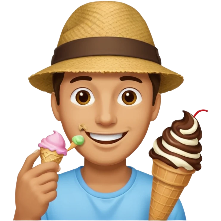 man eats ice cream  emoji