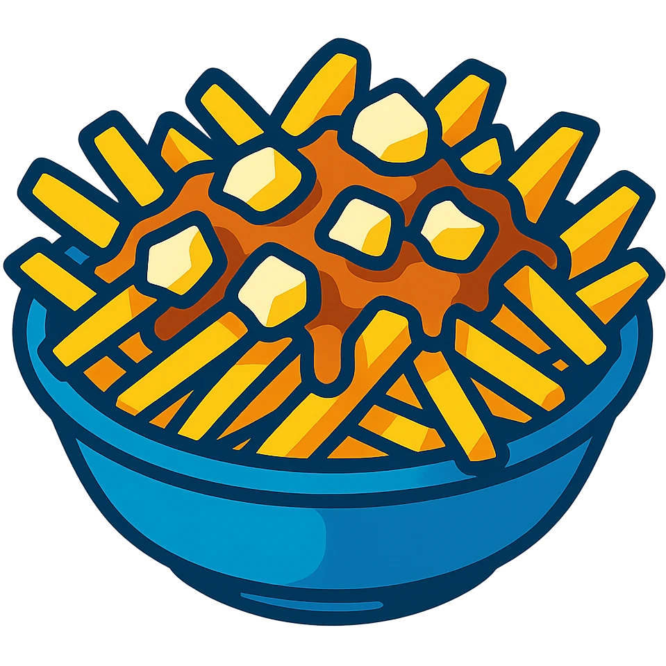 vibrant toon style poutine emoji