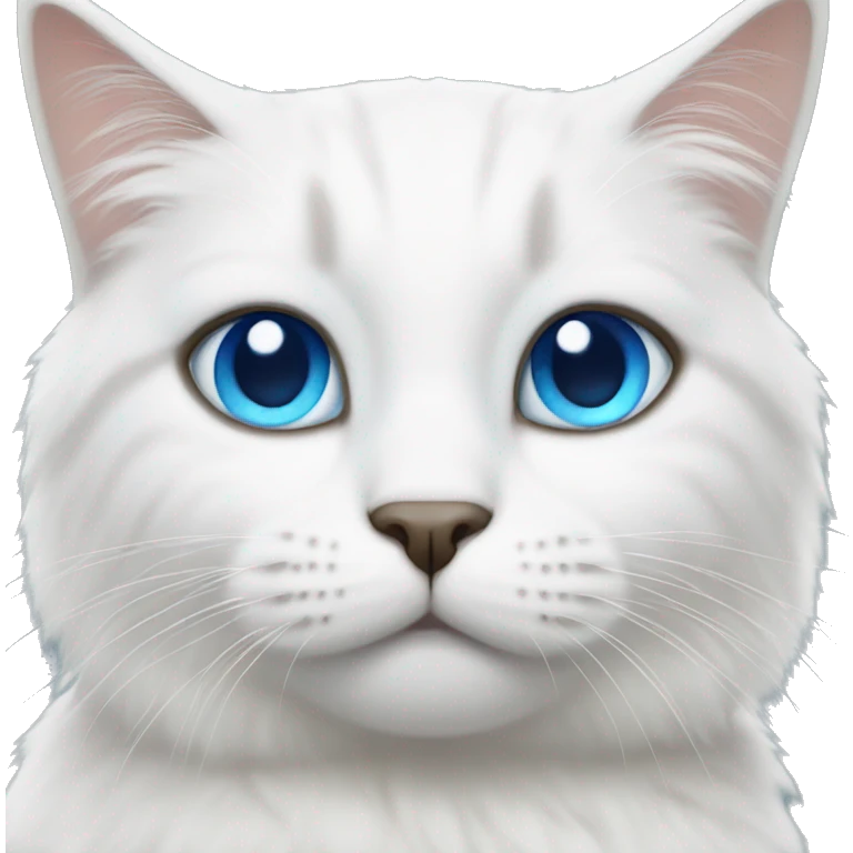White fur cat with blue eyes emoji