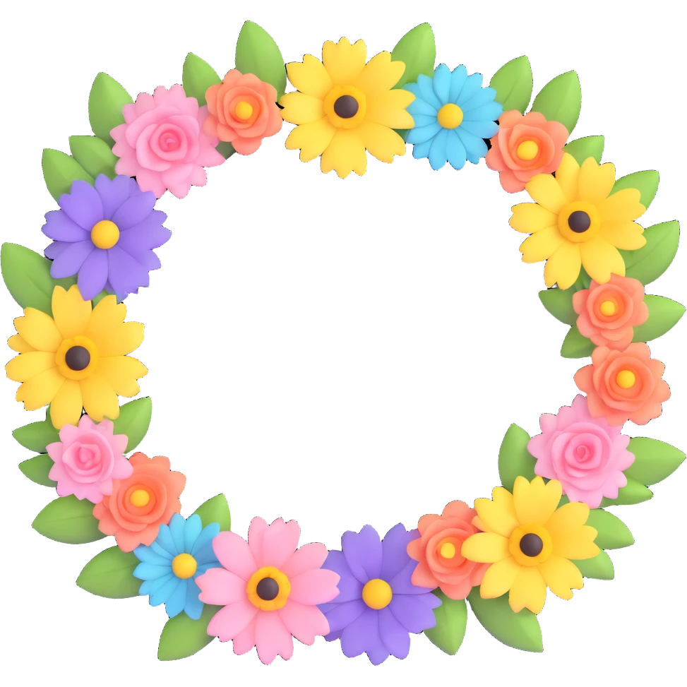 floral crown with pastel flowers emoji