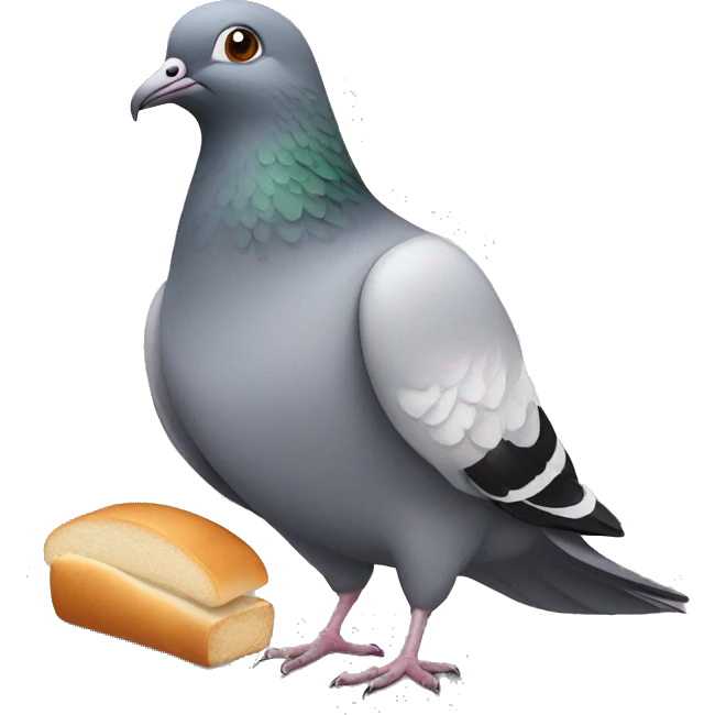 pigeon with bread emoji