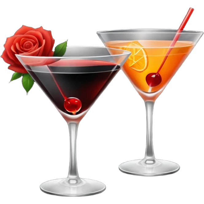 🍸+🍹🖤+🌹 (the liquid is black)  emoji
