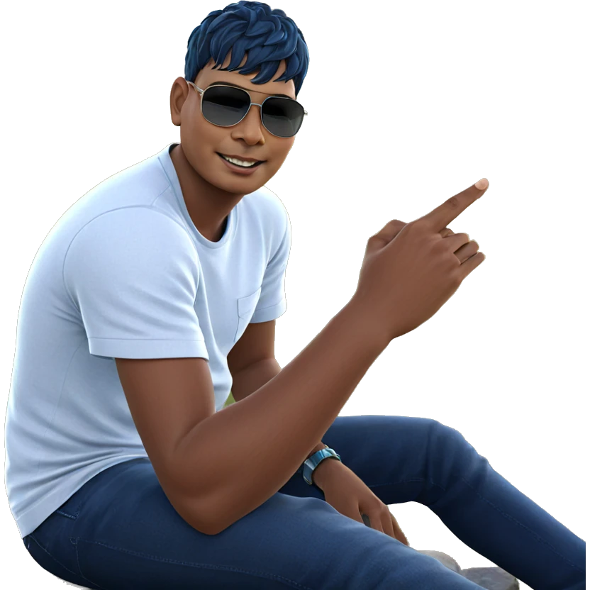 smiling boy outdoors in denim emoji