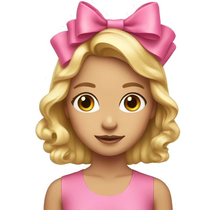 Pink bow on blonde girl emoji