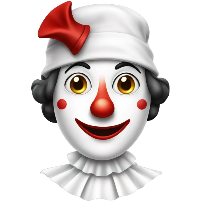 Pierrot Clown wearing a Fez emoji