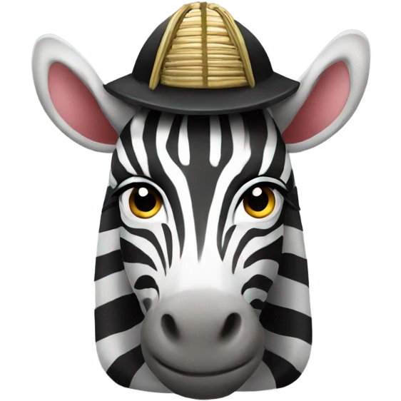 Zebra with a samurai hat emoji