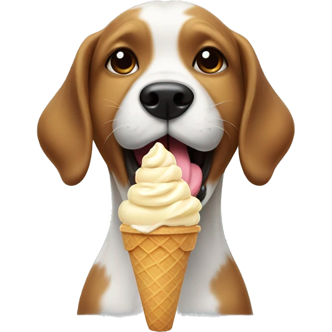 Dog licking ice cream emoji