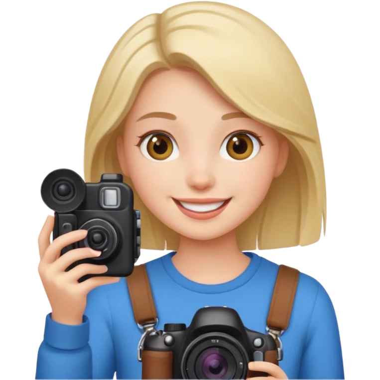 quiero crear una chica con una camara como si estuviese grabando vlog  emoji