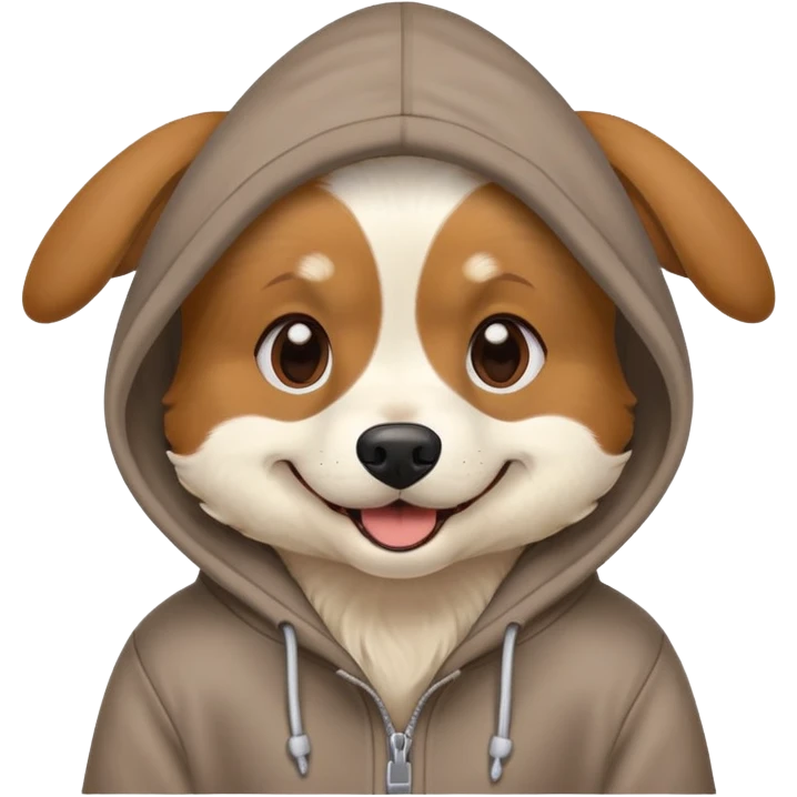 Dog wearing a hoodie  emoji